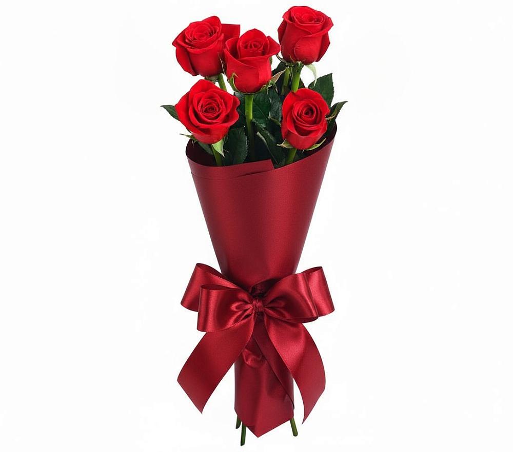 Букет 5 Красных роз Эдлесс Лав в Мантурове Курской области