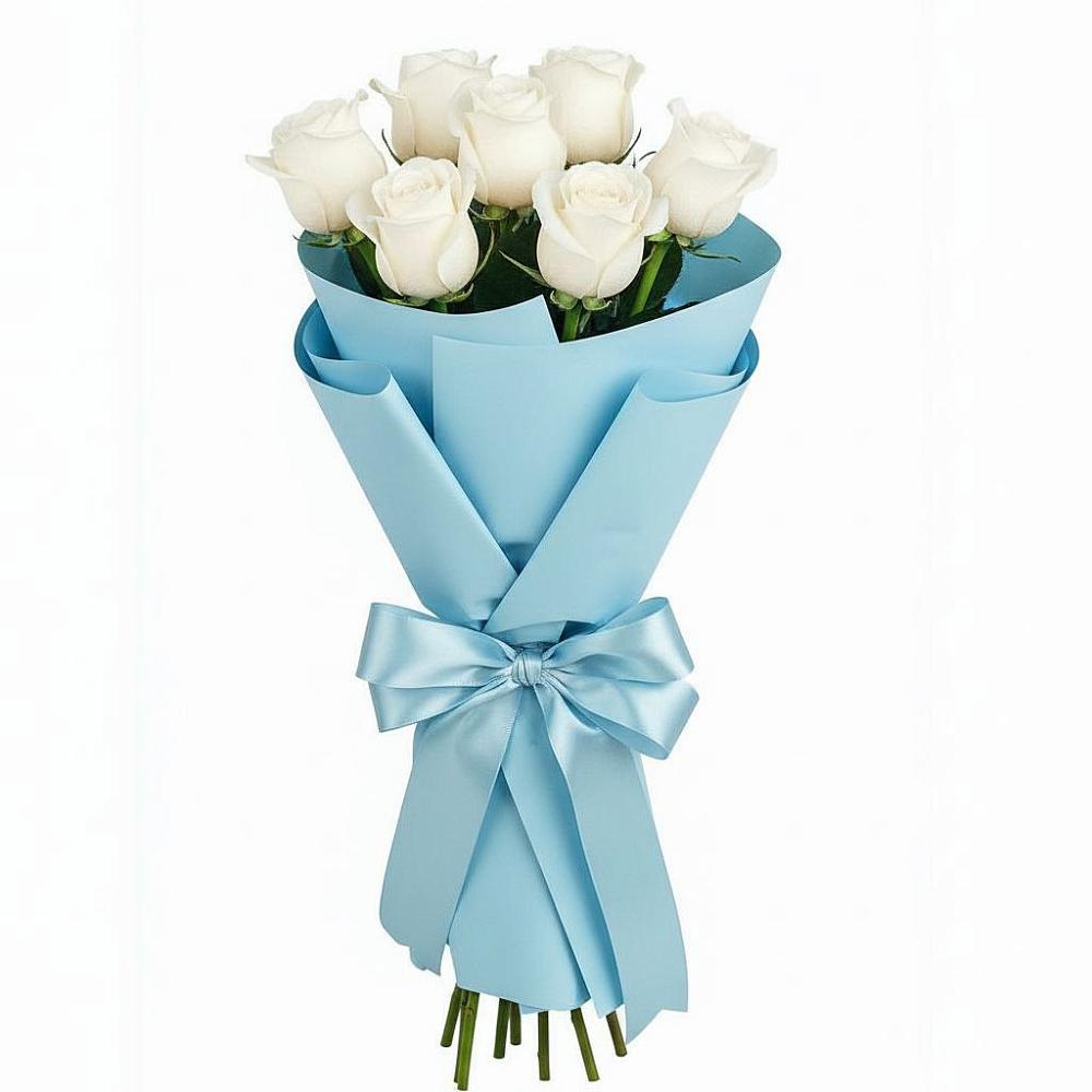 Букет 7 белых роз Проуд в Мантурове Курской области
