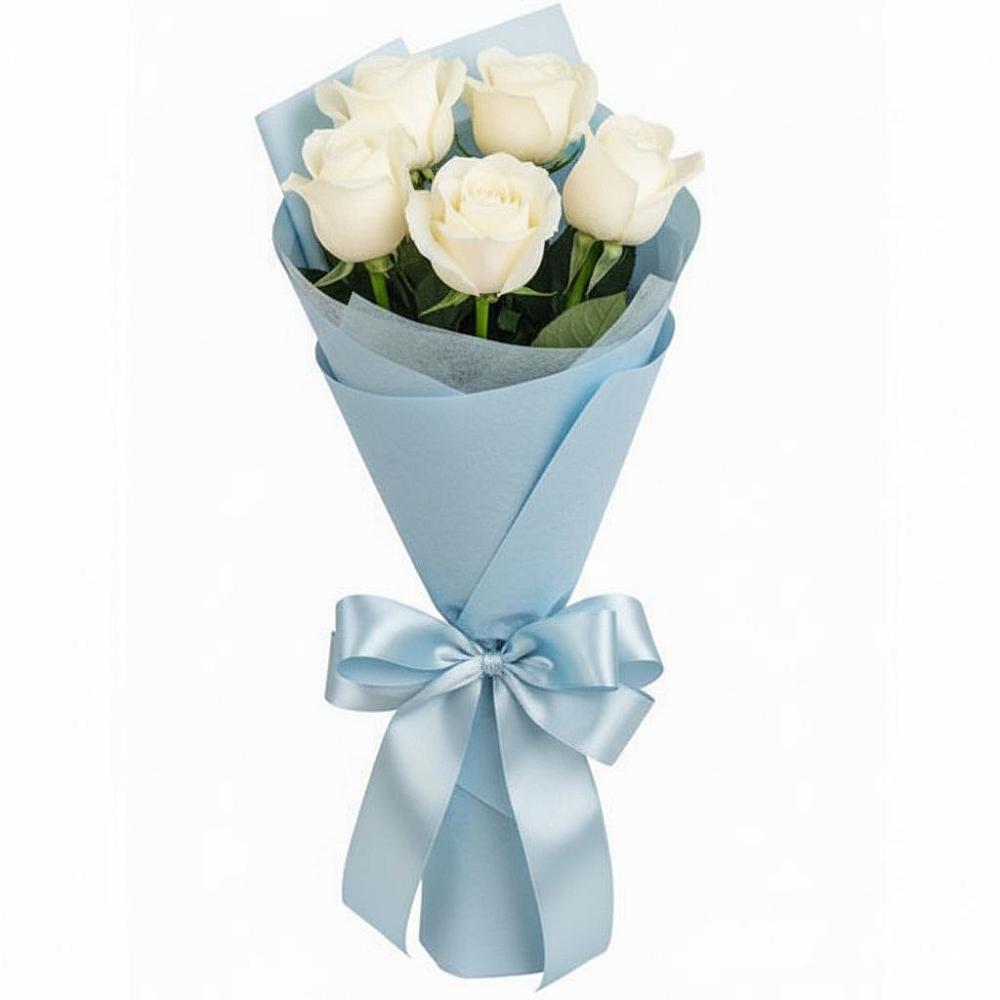 Букет 5 Белых роз Проуд в Мантурове Курской области