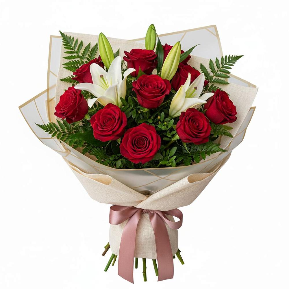 Букет цветов из: Лилии и Розы в Мантурове Курской области