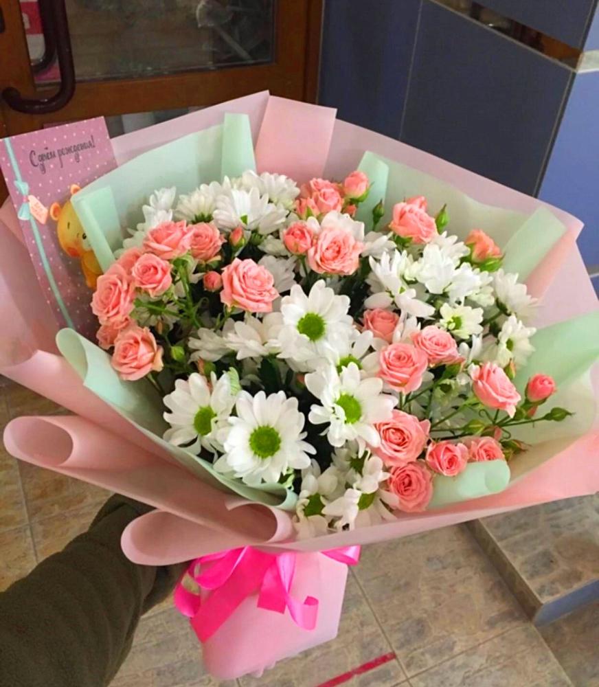 Букет цветов из: Розы и Хризантемы в Мантурове Курской области