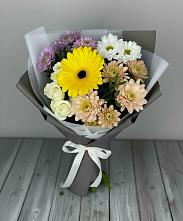 Букет цветов из:  Розы, Герберы и Хризантемы #REPLACE_PRED# Мантурове Курской области