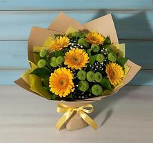 Букет цветов из:  Герберы и Хризантемы в Мантурове Курской области