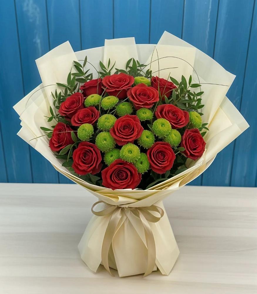 Букет цветов из: Розы и Хризантемы в Мантурове Курской области