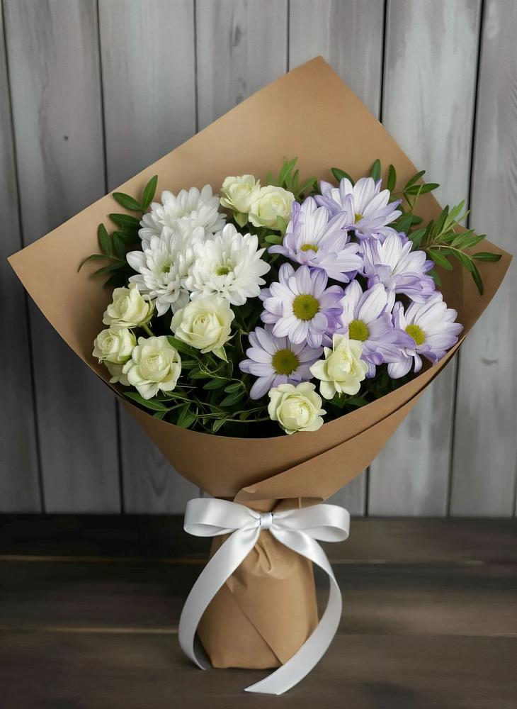 Букет цветов из: Хризантемы и Розы в Мантурове Курской области